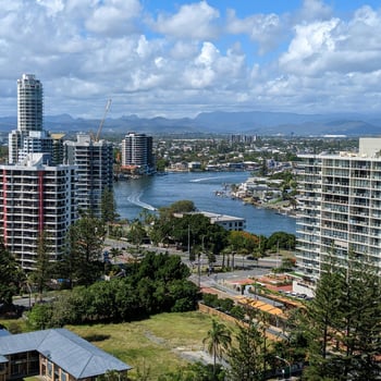 Buildings by the river 