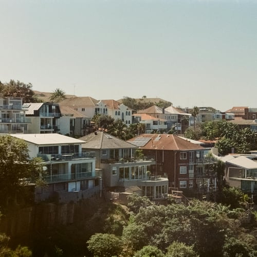 A hill with houses in Sydney