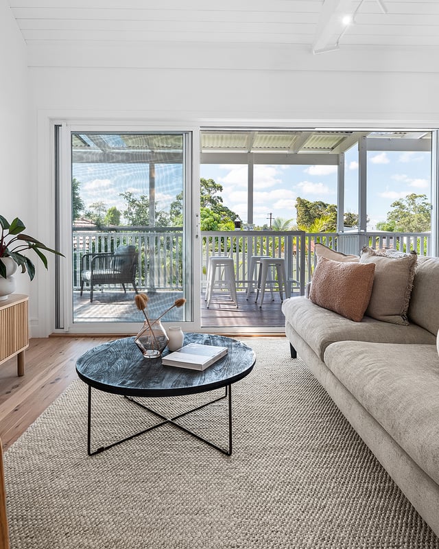 Living room onto terrace